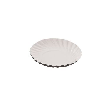 MINI CARDBOARD PLATE WHITE & BLACK 8CM