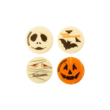 ROUND HALLOWEEN BUTTONS WHITE CHOCOLATE
