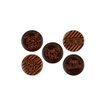 HALLOWEEN ROUND CHOCOLATE PLAQUE 3CM